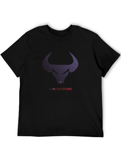 Bull Adventure Graphic Tee - Black Casual T-Shirt