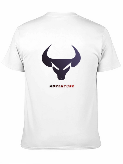 Bull Adventure Graphic Tee - Black Casual T-Shirt