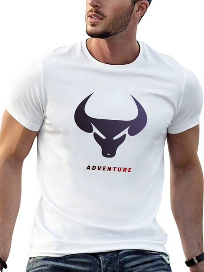 Bull Adventure Graphic Tee - Black Casual T-Shirt