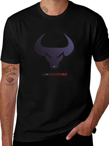 Bull Adventure Graphic Tee - Black Casual T-Shirt