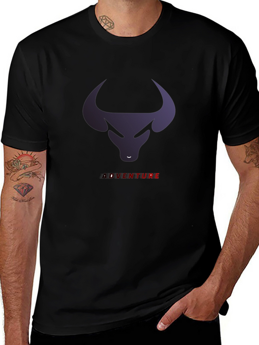 Bull Adventure Graphic Tee - Black Casual T-Shirt