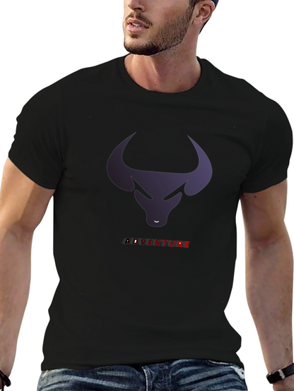 Bull Adventure Graphic Tee - Black Casual T-Shirt