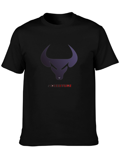 Bull Adventure Graphic Tee - Black Casual T-Shirt