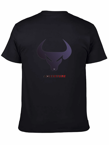 Bull Adventure Graphic Tee - Black Casual T-Shirt