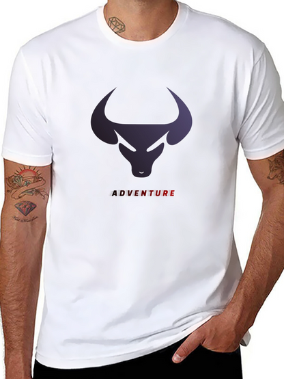 Bull Adventure Graphic Tee - Black Casual T-Shirt