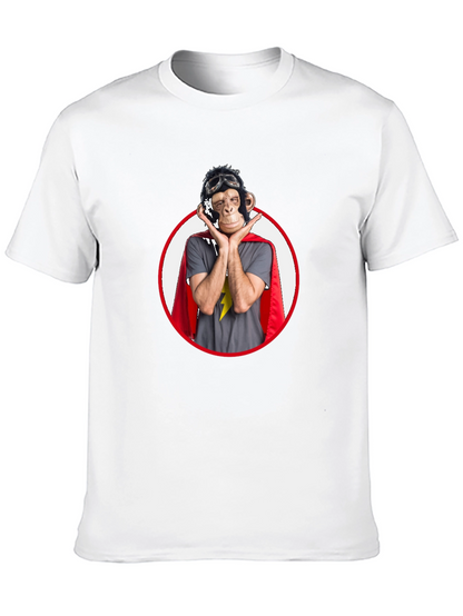 Superhero Monkey Graphic T-Shirt - Black