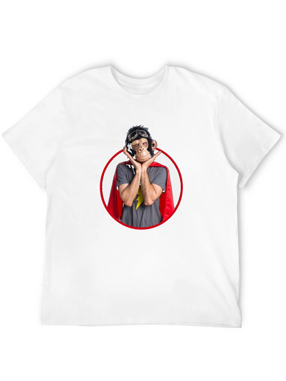 Superhero Monkey Graphic T-Shirt - Black