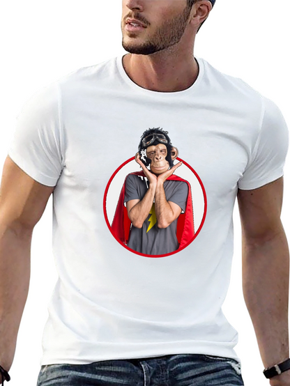 Superhero Monkey Graphic T-Shirt - Black