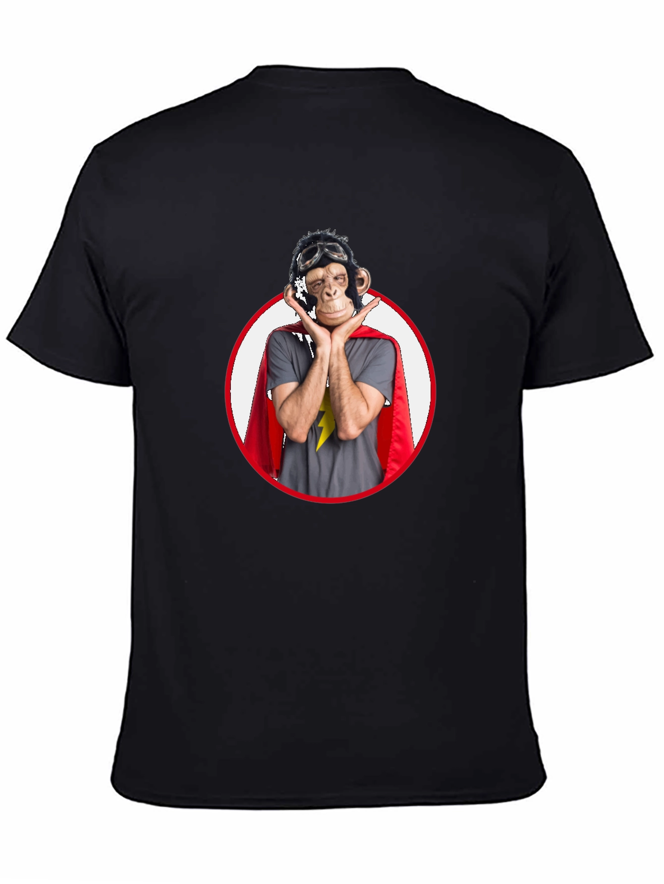Superhero Monkey Graphic T-Shirt - Black