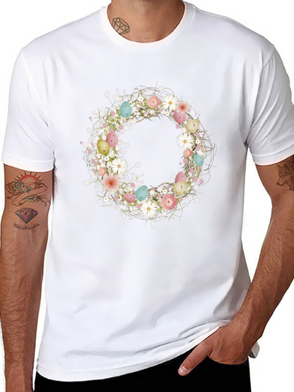 Floral Easter Egg Wreath Graphic Tee