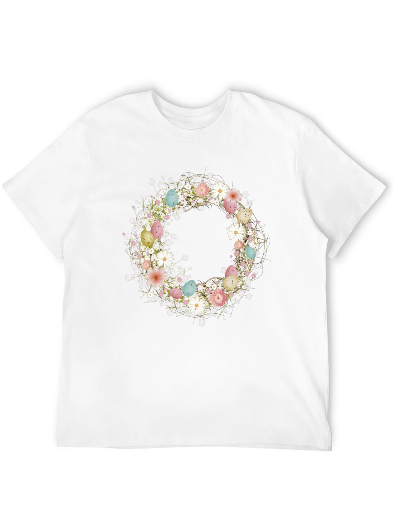 Floral Easter Egg Wreath Graphic Tee