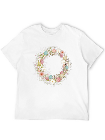 Floral Easter Egg Wreath Graphic Tee