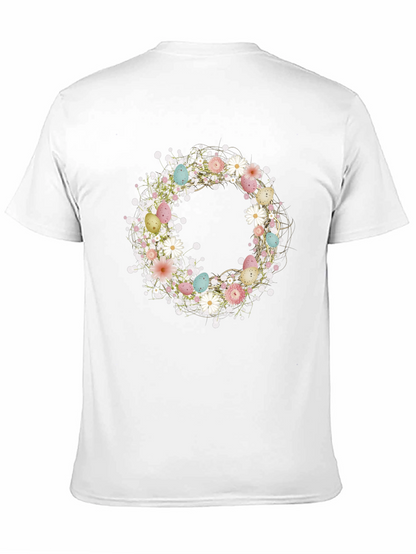 Floral Easter Egg Wreath Graphic Tee