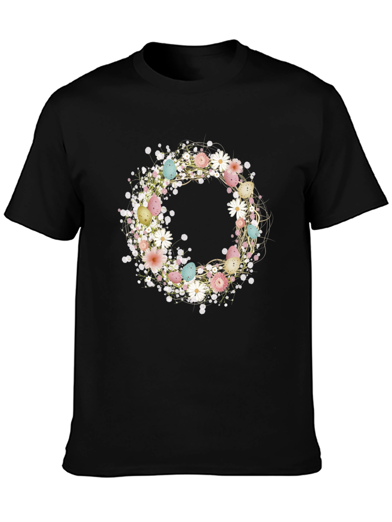 Floral Easter Egg Wreath Graphic Tee