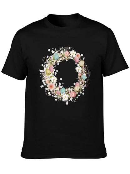 Floral Easter Egg Wreath Graphic Tee