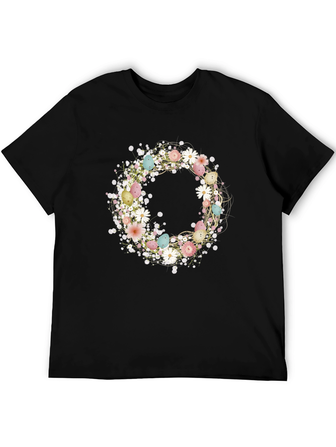 Floral Easter Egg Wreath Graphic Tee