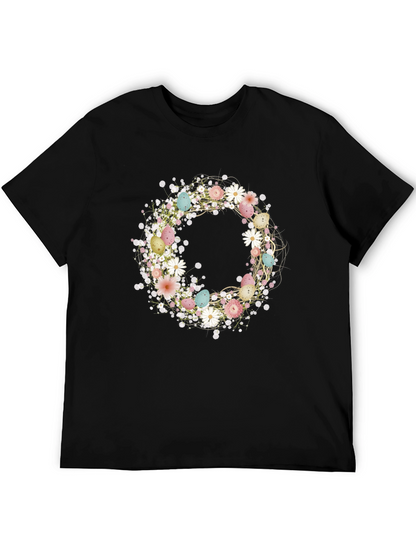 Floral Easter Egg Wreath Graphic Tee