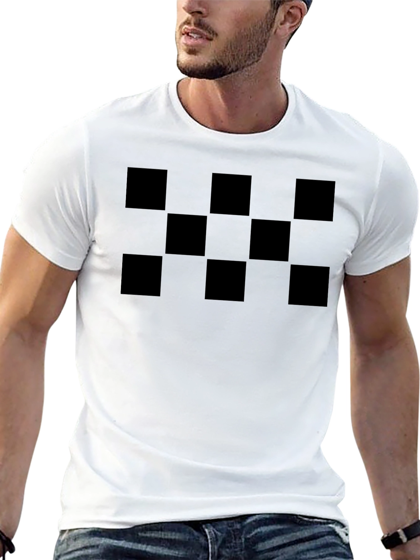 Black Checkerboard Graphic Tee