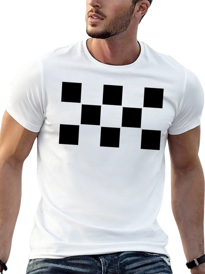 Black Checkerboard Graphic Tee