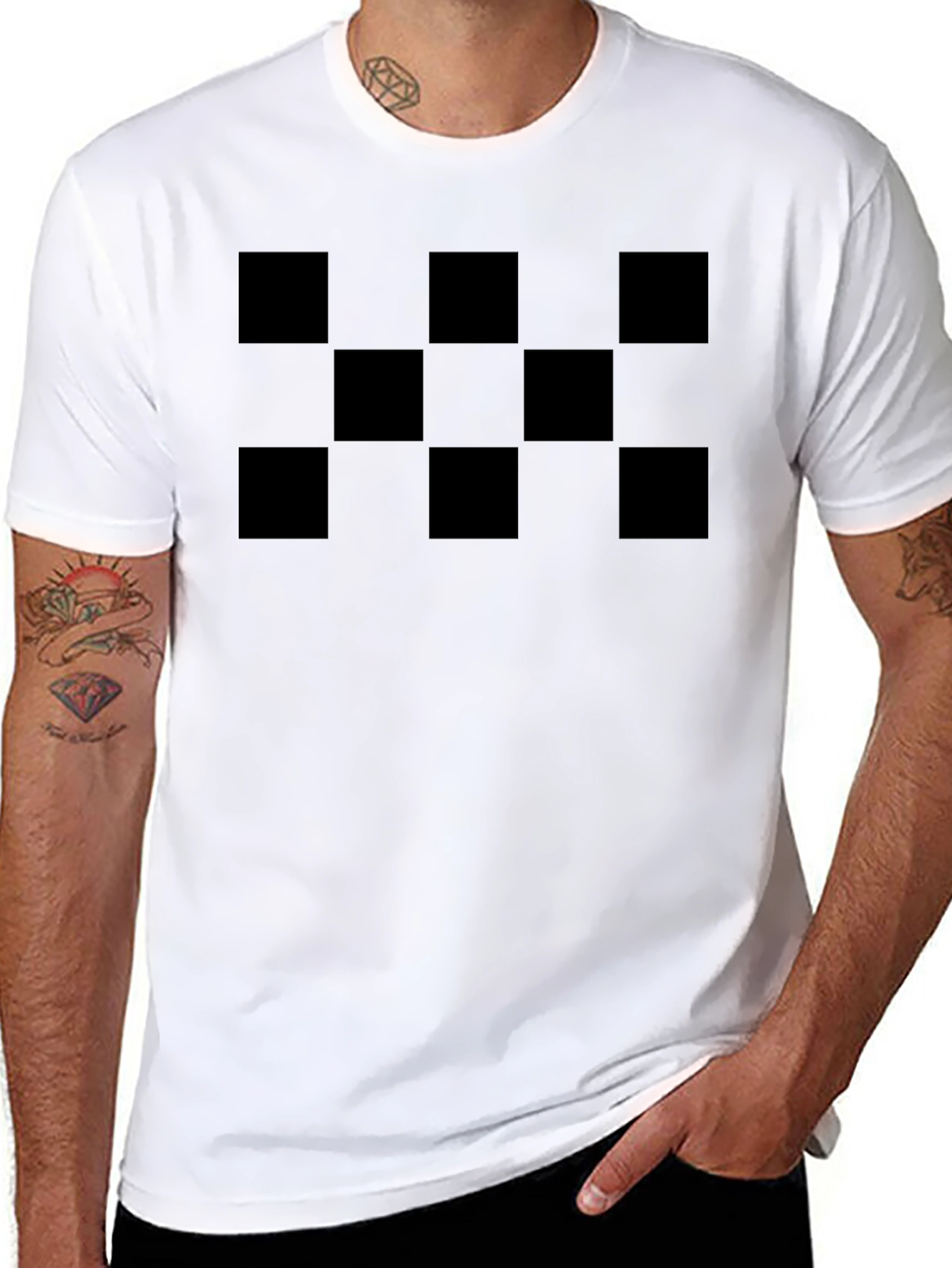 Black Checkerboard Graphic Tee