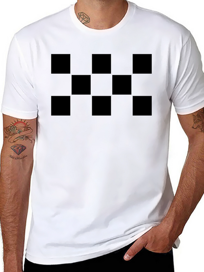 Black Checkerboard Graphic Tee