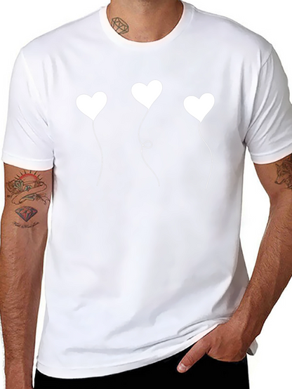 Heart Balloons Graphic Black T-Shirt