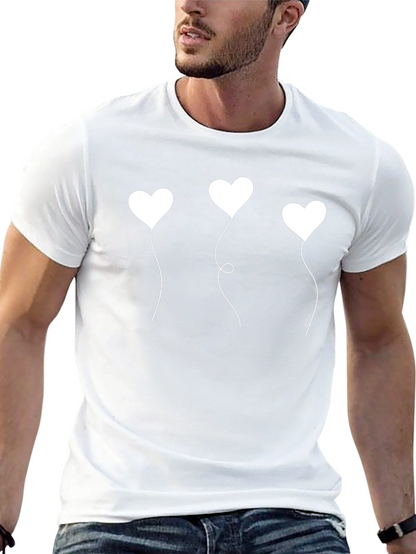 Heart Balloons Graphic Black T-Shirt