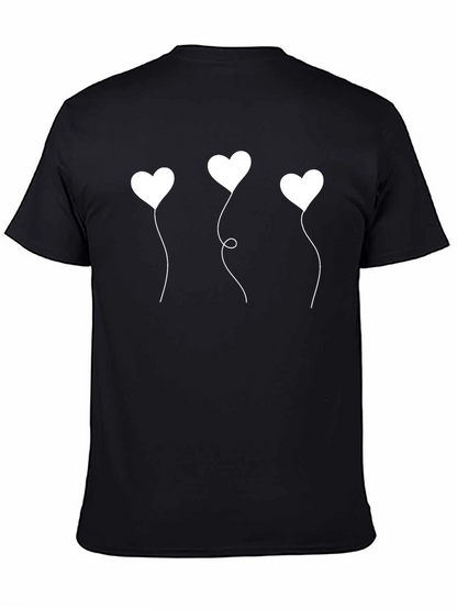 Heart Balloons Graphic Black T-Shirt