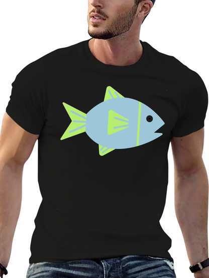 Fish Graphic Black T-Shirt - Casual Style