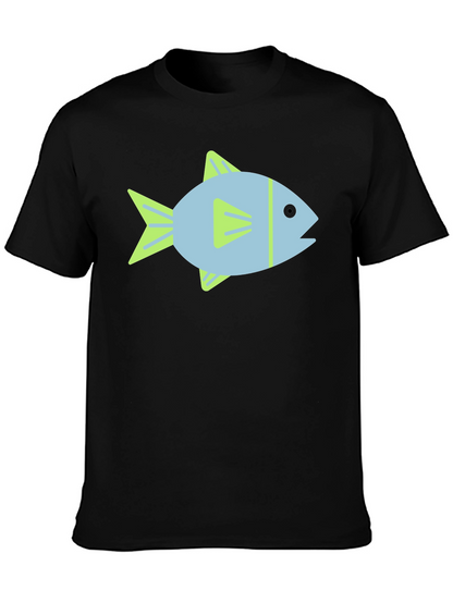 Fish Graphic Black T-Shirt - Casual Style