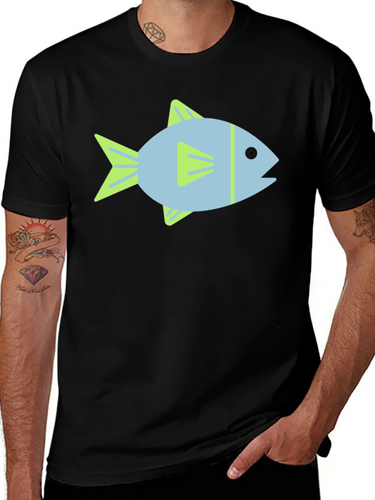 Fish Graphic Black T-Shirt - Casual Style