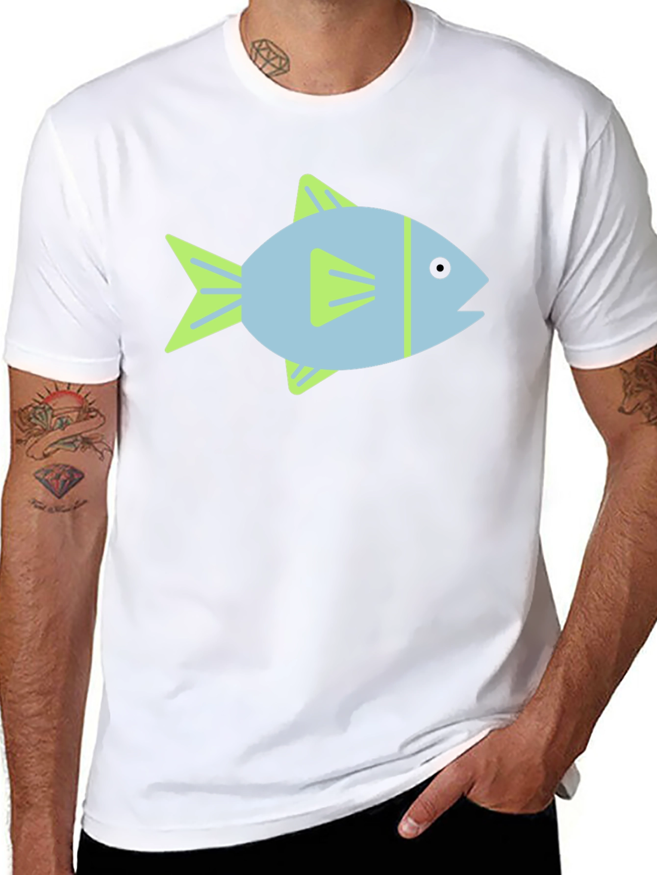 Fish Graphic Black T-Shirt - Casual Style