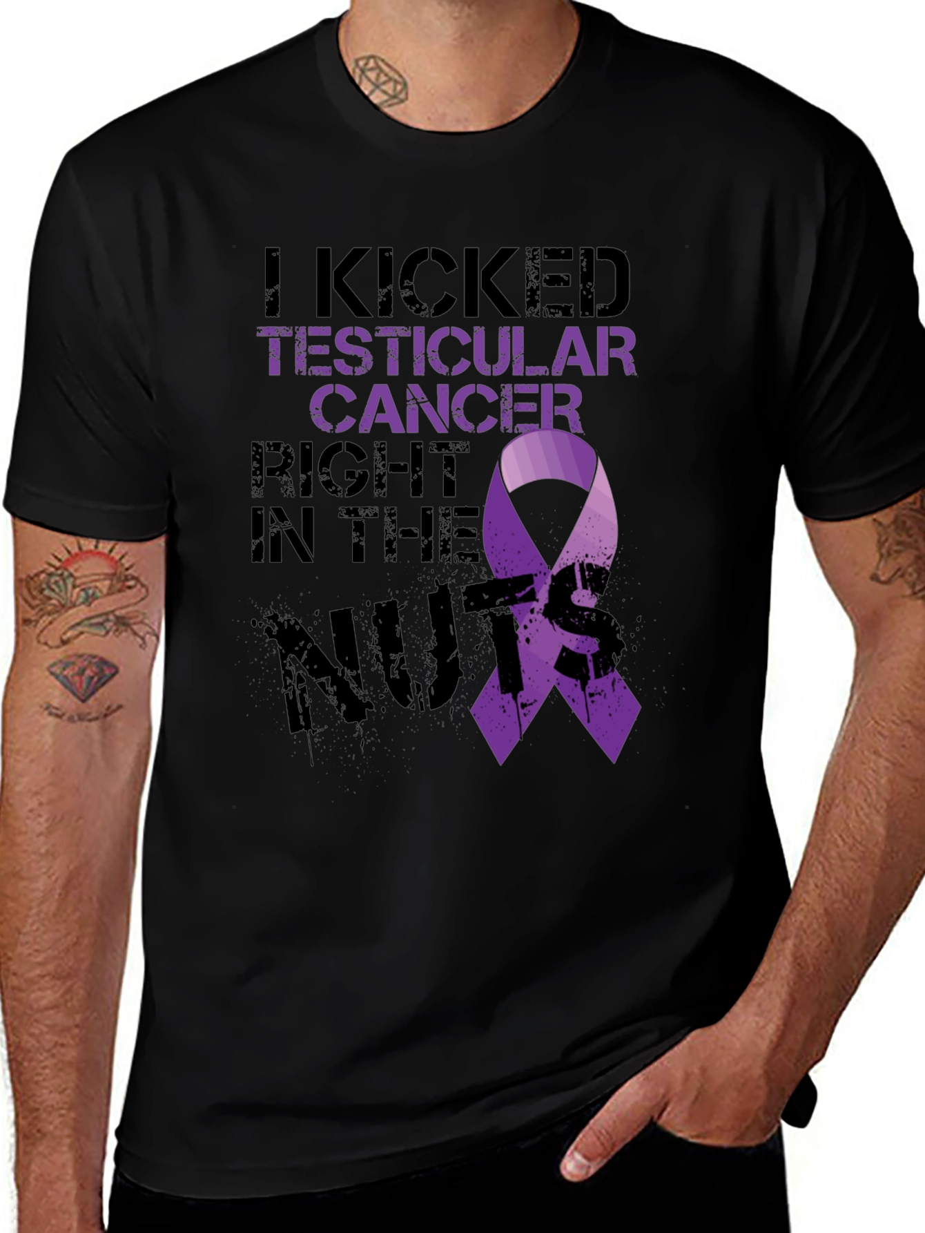 Testicular Cancer Awareness Black T-Shirt