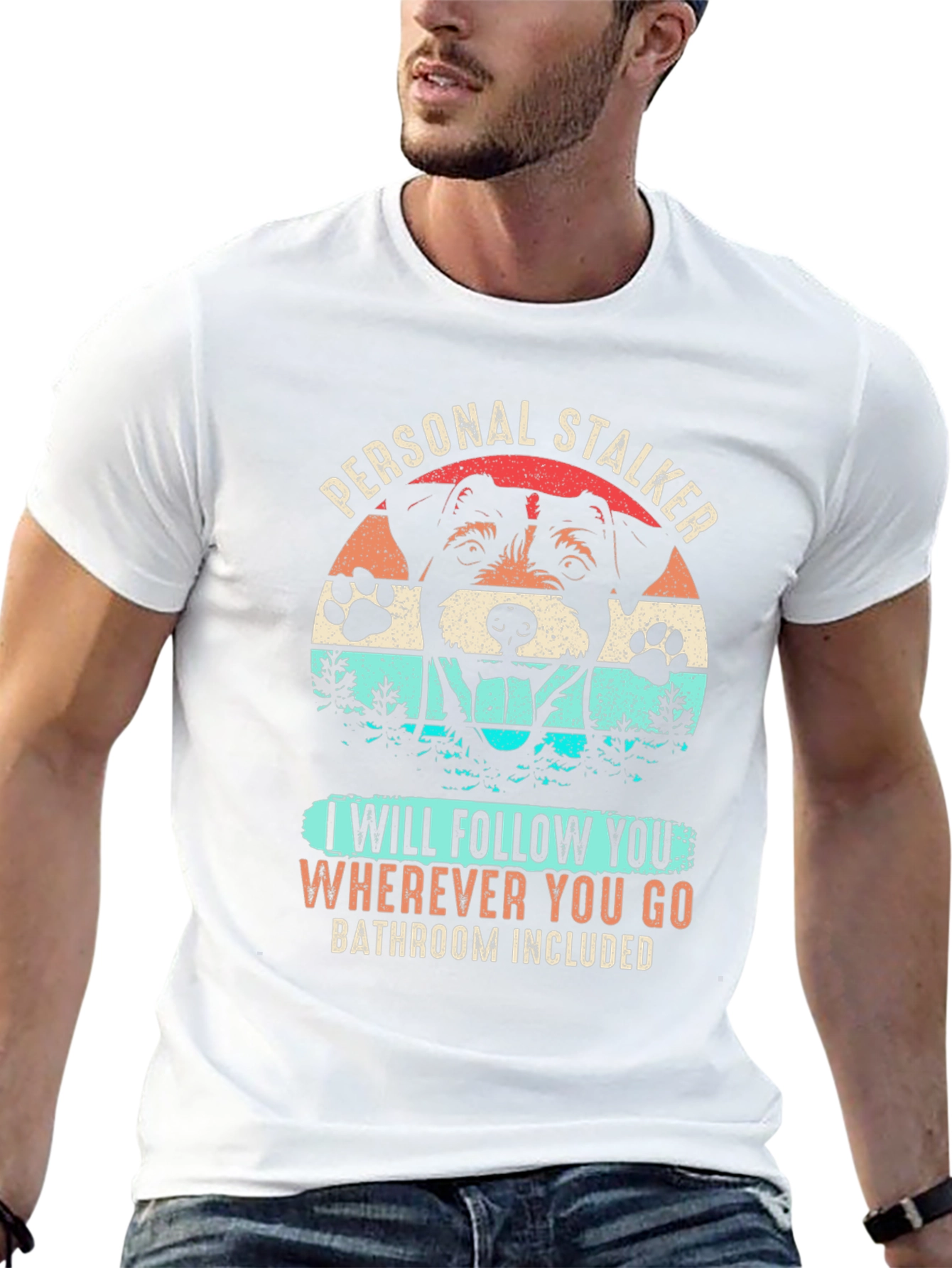 Personal Stalker Dog Graphic T-Shirt