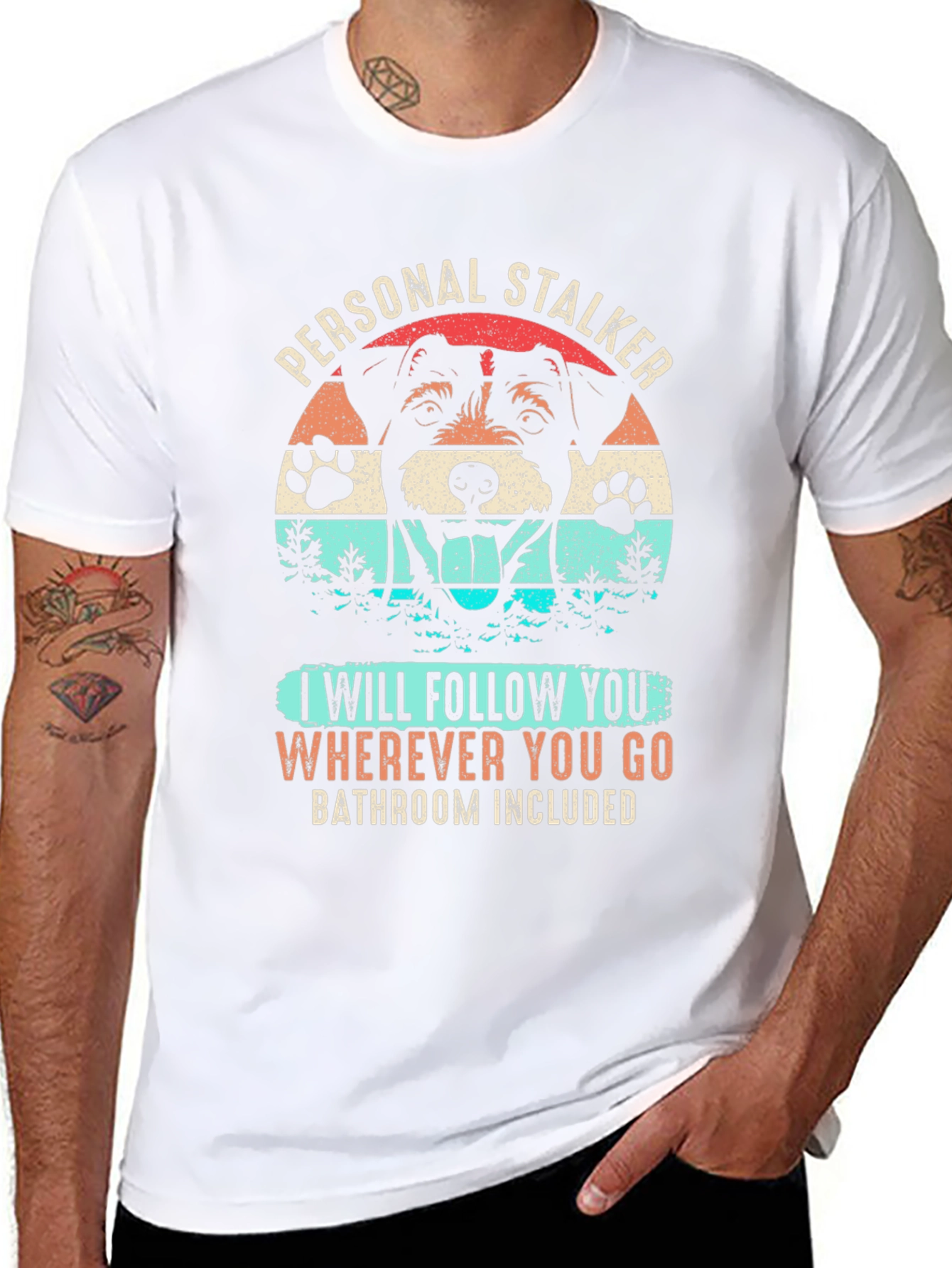 Personal Stalker Dog Graphic T-Shirt