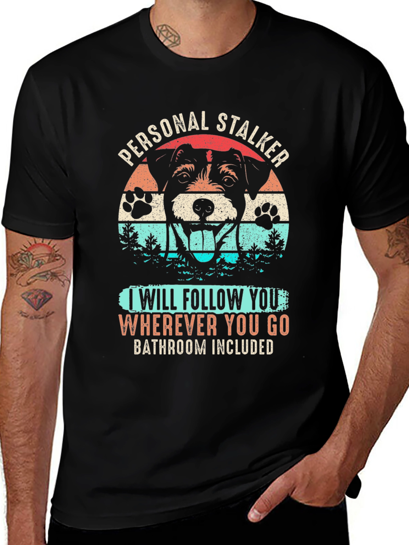 Personal Stalker Dog Graphic T-Shirt