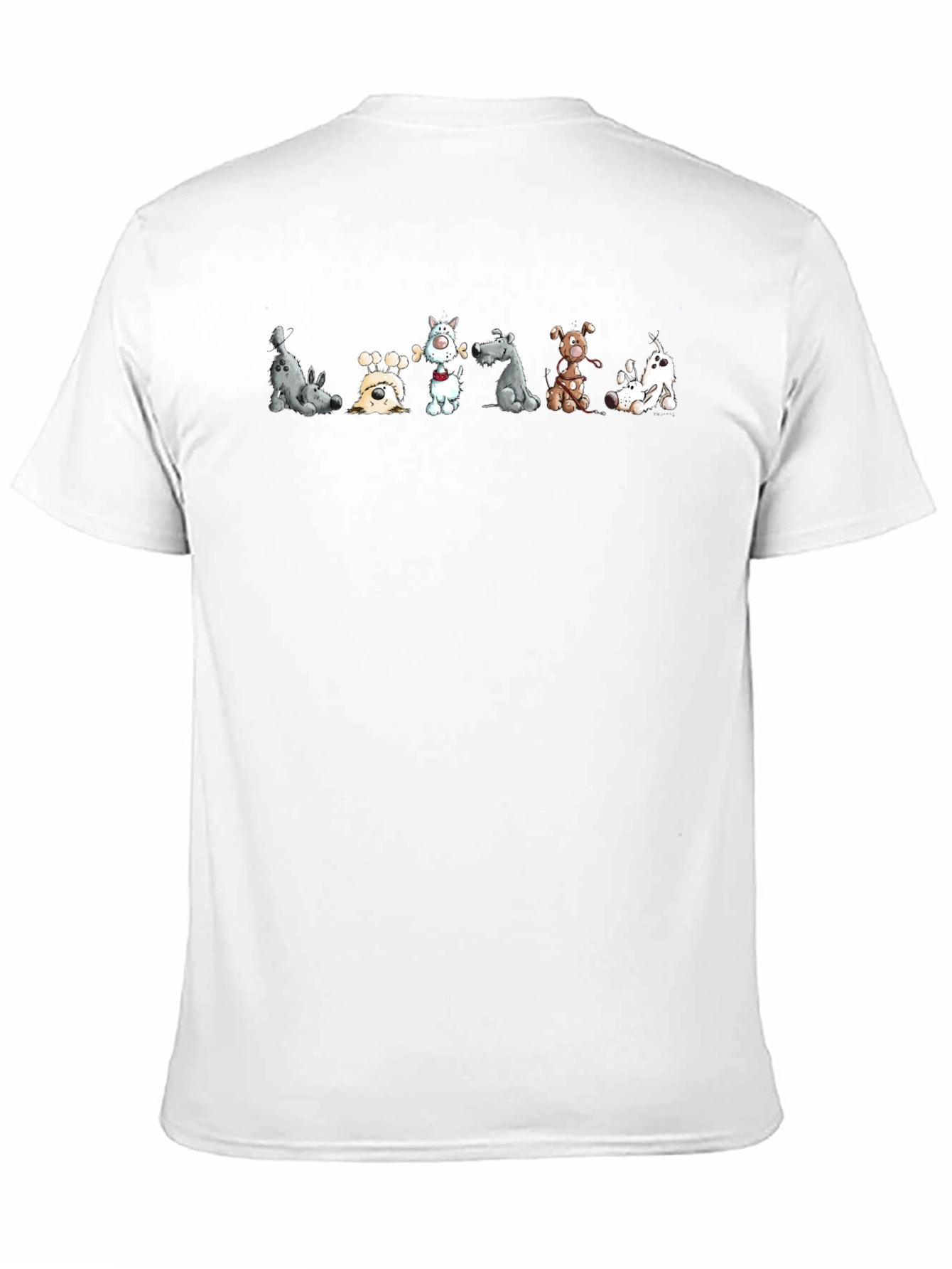 Cartoon Dog Graphic Black T-Shirt