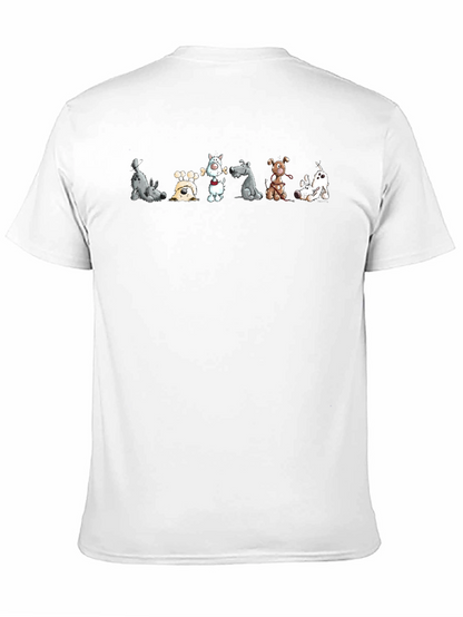 Cartoon Dog Graphic Black T-Shirt