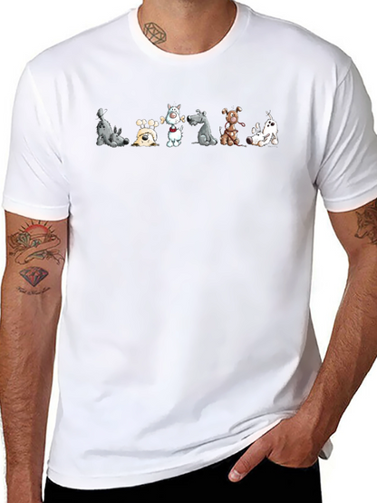 Cartoon Dog Graphic Black T-Shirt