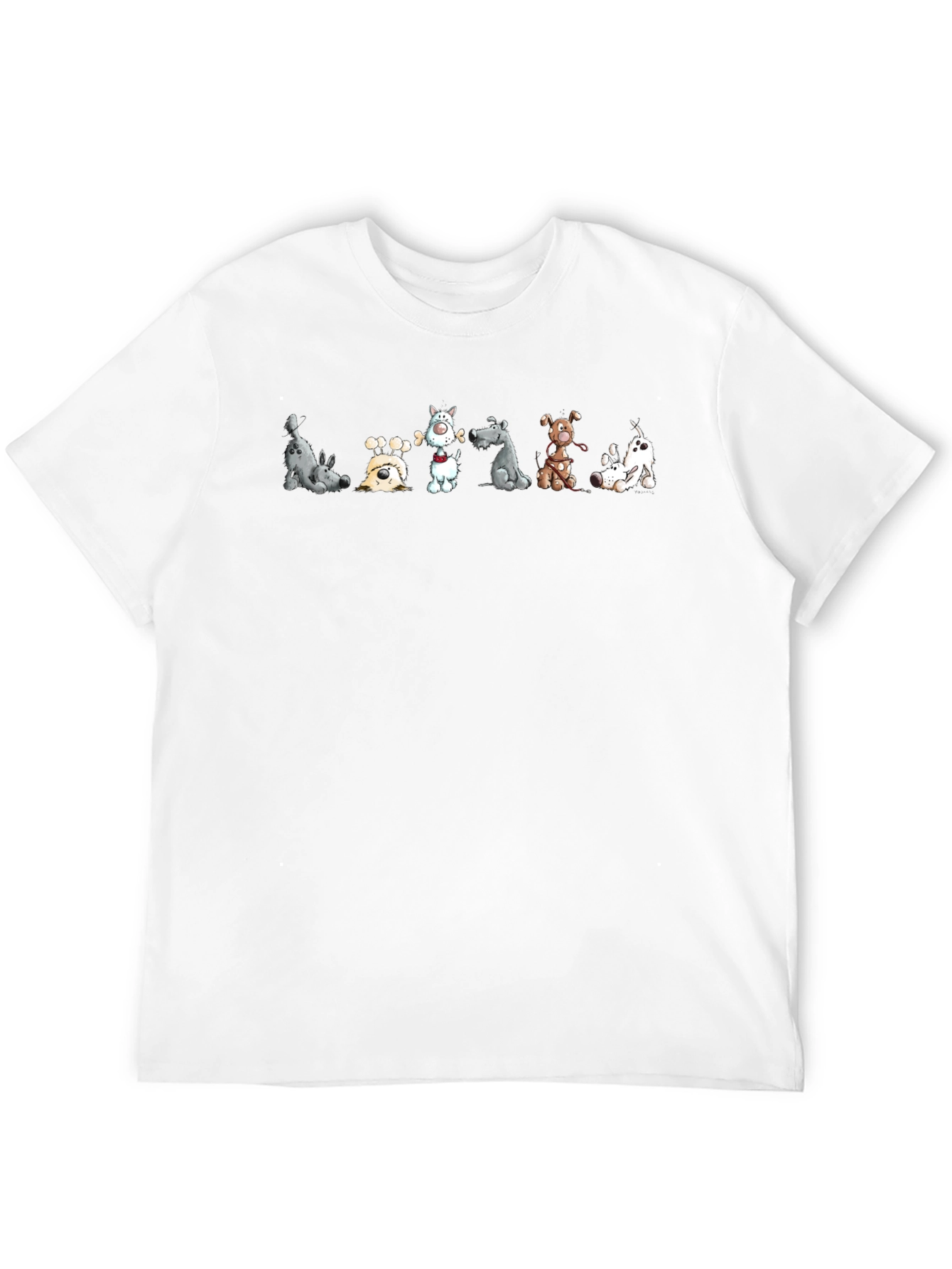 Cartoon Dog Graphic Black T-Shirt