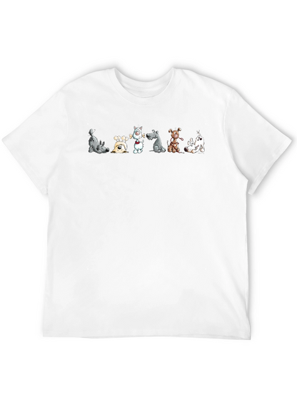 Cartoon Dog Graphic Black T-Shirt