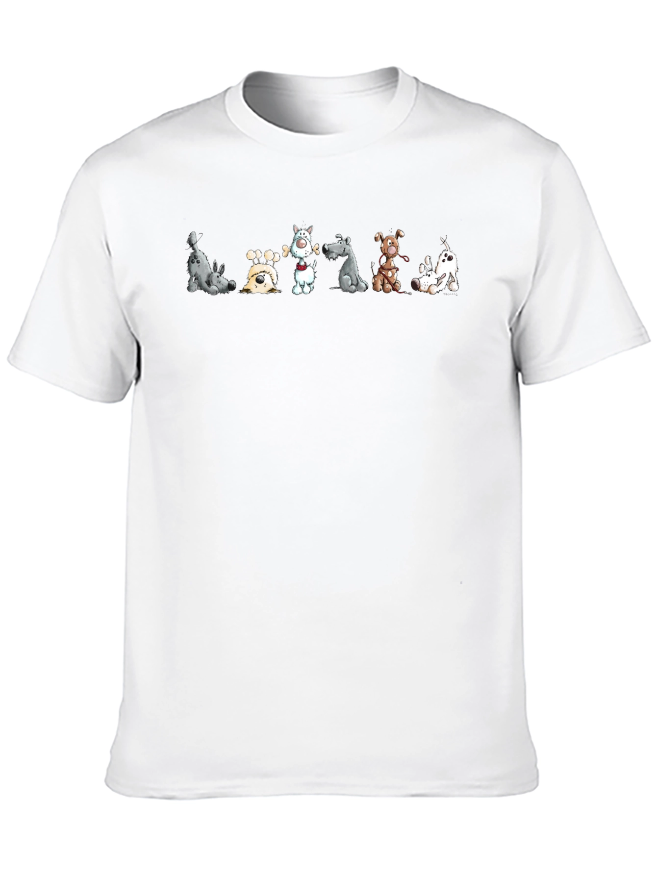 Cartoon Dog Graphic Black T-Shirt