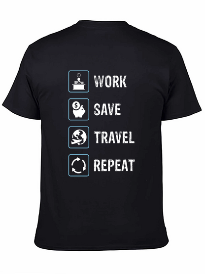 Work Save Travel Repeat Graphic T-Shirt