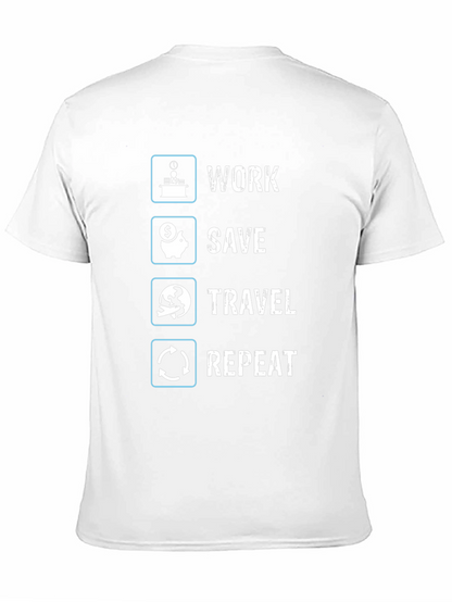 Work Save Travel Repeat Graphic T-Shirt