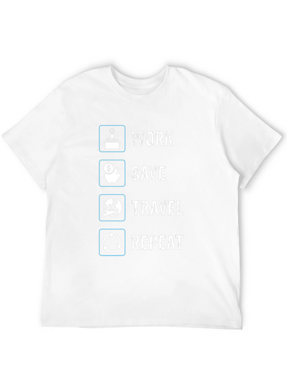 Work Save Travel Repeat Graphic T-Shirt