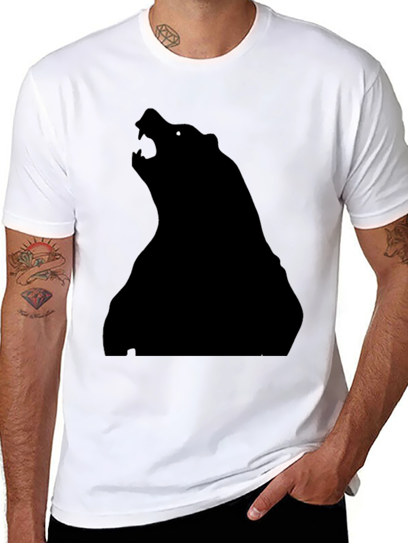 Black Bear Silhouette T-Shirt - Mens Graphic Tee