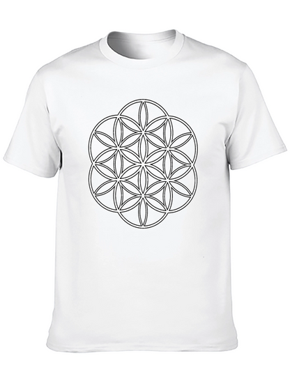 Flower of Life Graphic Tee - Stylish Geometric Design