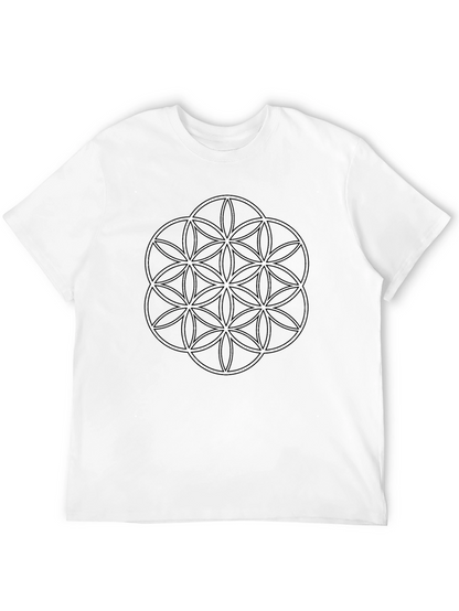 Flower of Life Graphic Tee - Stylish Geometric Design