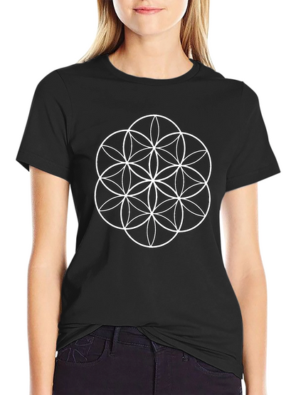 Flower of Life Graphic Tee - Stylish Geometric Design