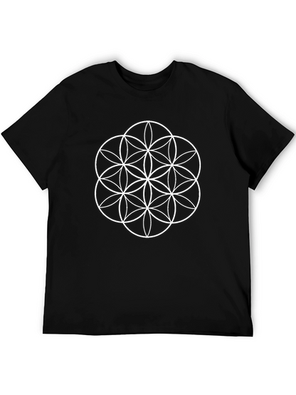 Flower of Life Graphic Tee - Stylish Geometric Design